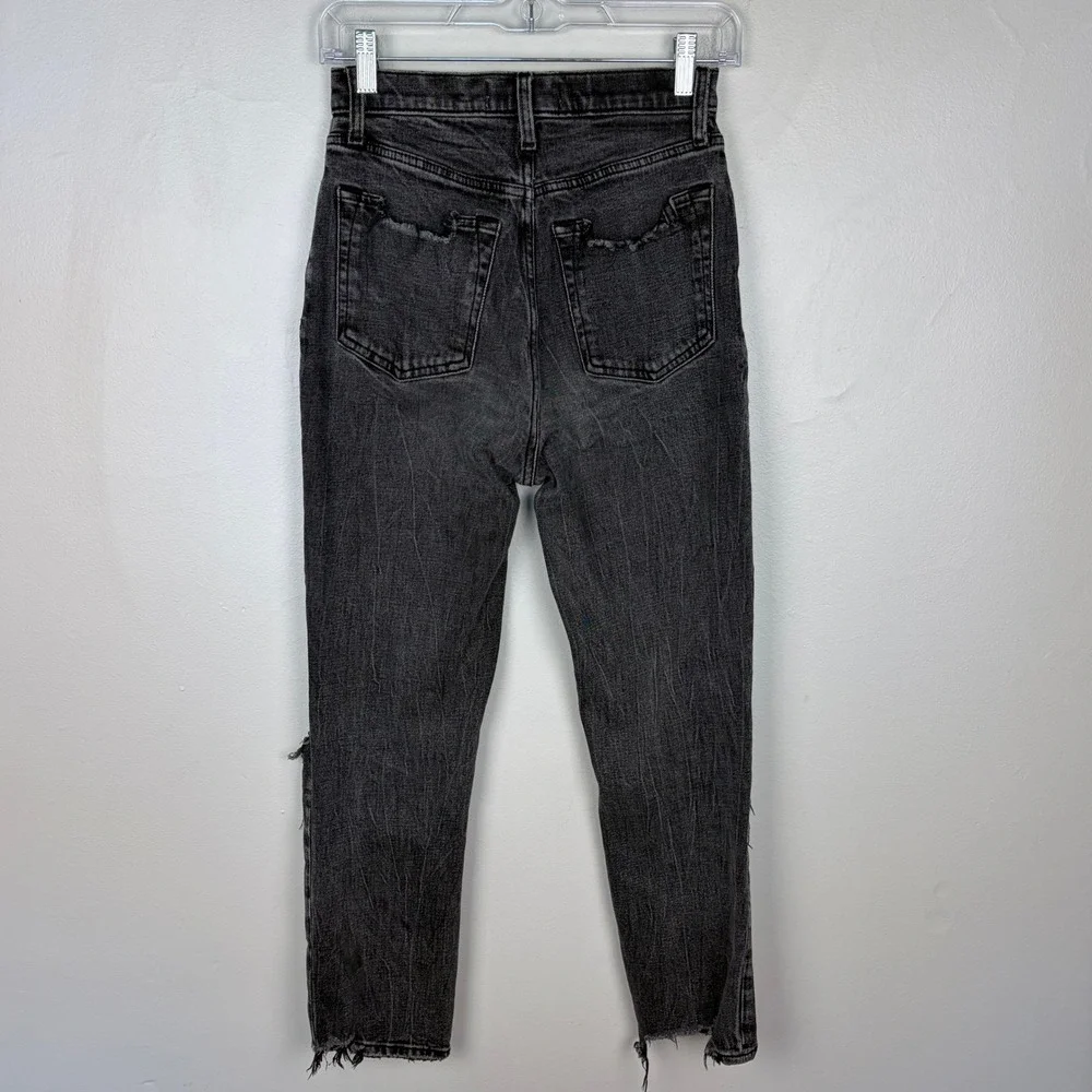 Abercrombie & Fitch Ultra High Rise Ankle‎ Straight Jeans Curve Love Black 26 R